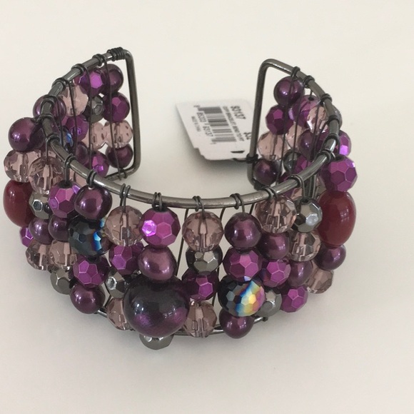 NWT Cookie Lee Shades of Purple Cuff Bracelet - Picture 3 of 4